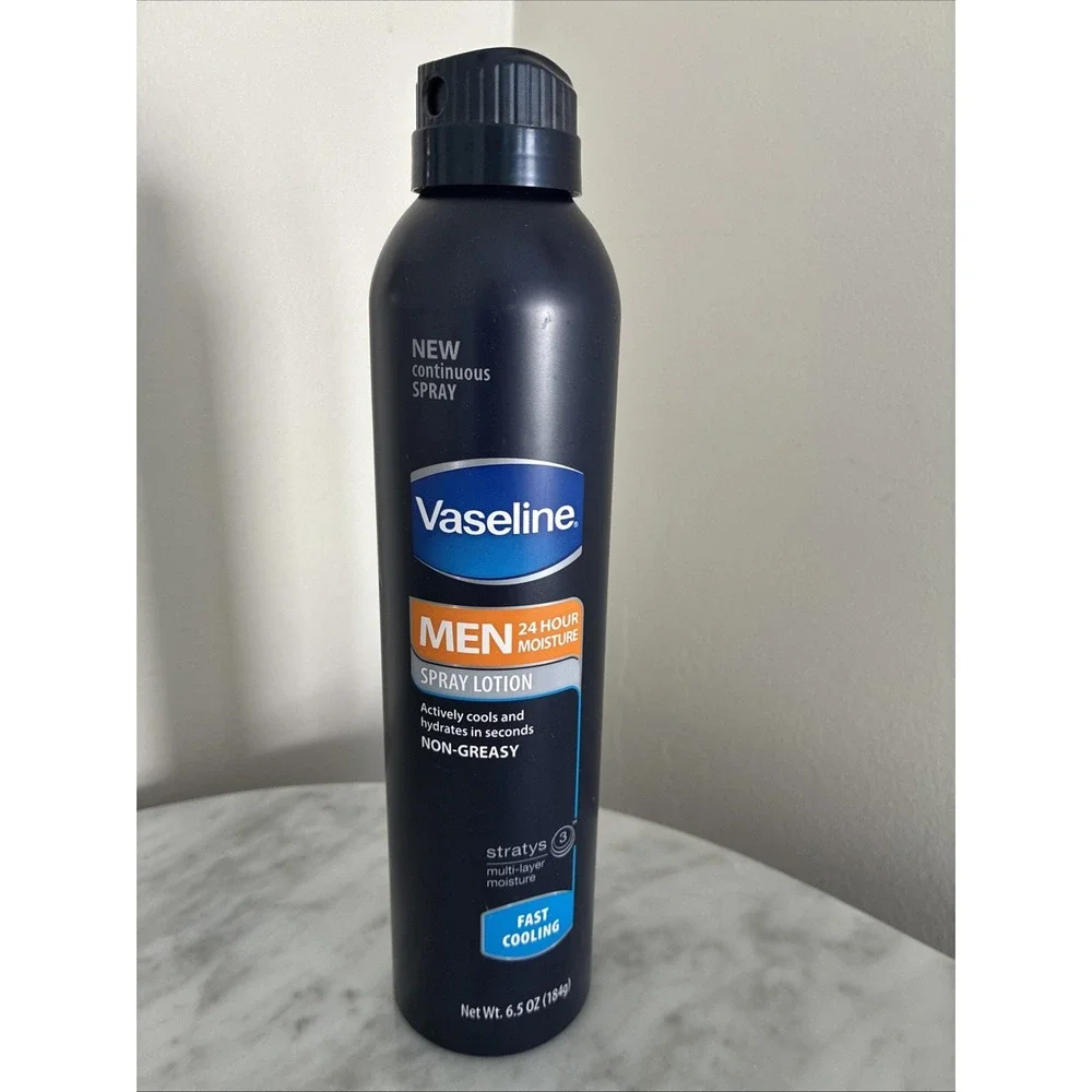 Vaseline Men Fast Absorbing Spray Lotion 24Hr Moisture 6.5 oz. New